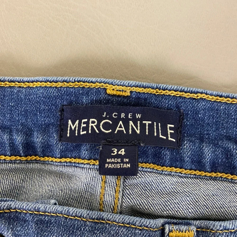 J. Crew Mercantile Jeans Men's Size 34 Short‎ Denim Distressed Blue Cotton Blend